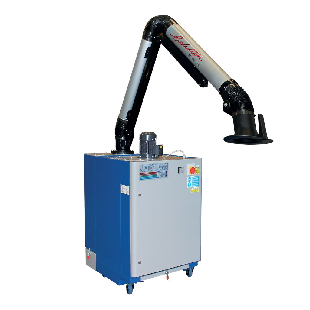 Aspirador industrial móvil JetClean DF2 con brazo de aspiración Dynaflex