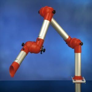 Brazo articulado ALSIDENT de aluminio con boquilla de aspiración orientable montado en mesa