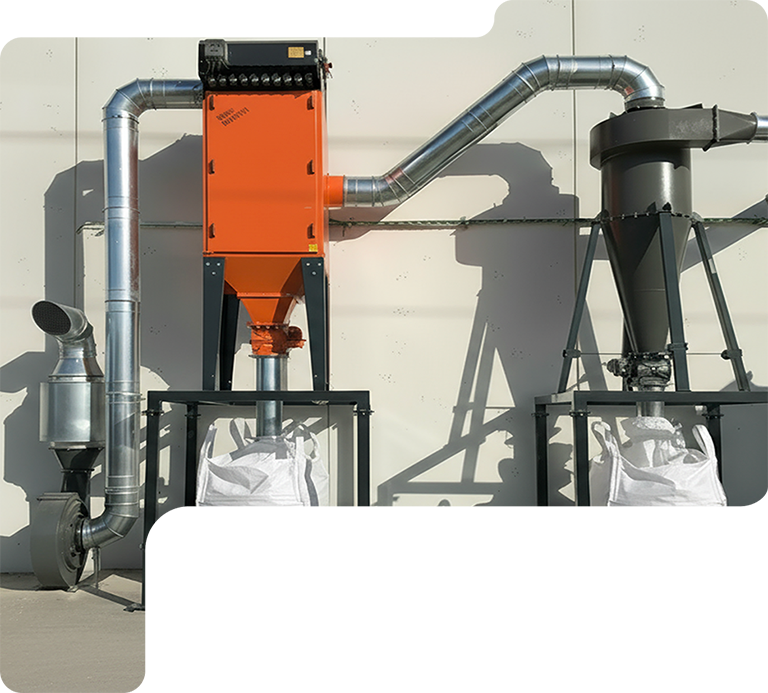 Sistema de aspiracion polvo PRFV instalado por Iberclean